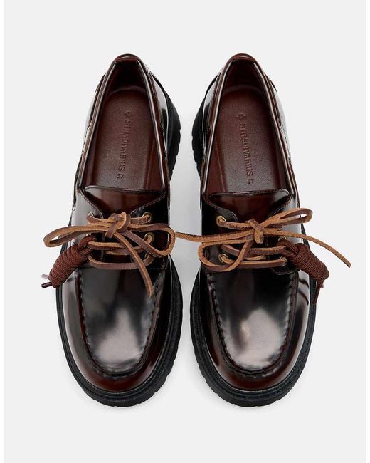 Stradivarius White Platform Boat Shoes