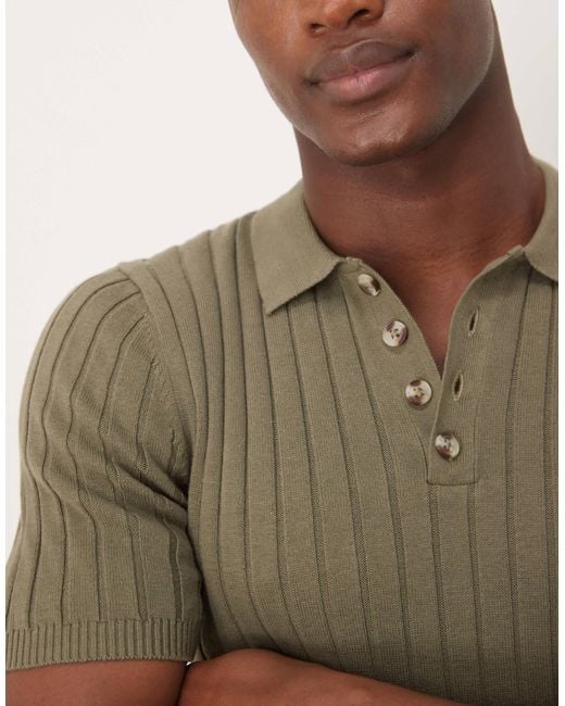 ASOS Gray Muscle Fit Knitted Rib Polo T-shirt for men