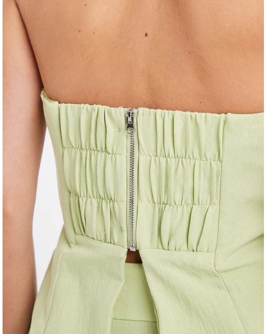 Vero Moda Green Longline Bandeau Top Co-ord