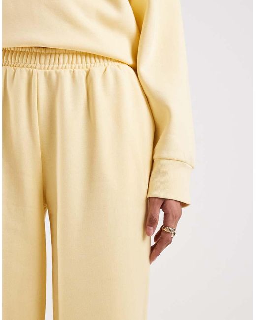 ASOS Natural Asos Design Tall Wide Leg Brushback Sweatpants