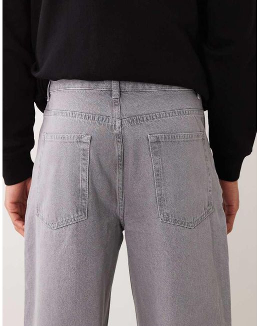 ASOS Gray Loose Straight Jeans for men
