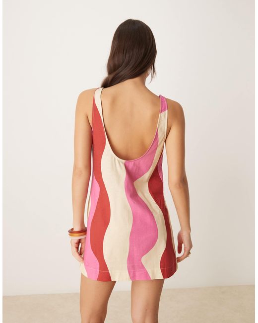 ASOS Pink – minikleid aus baumwoll-leinen