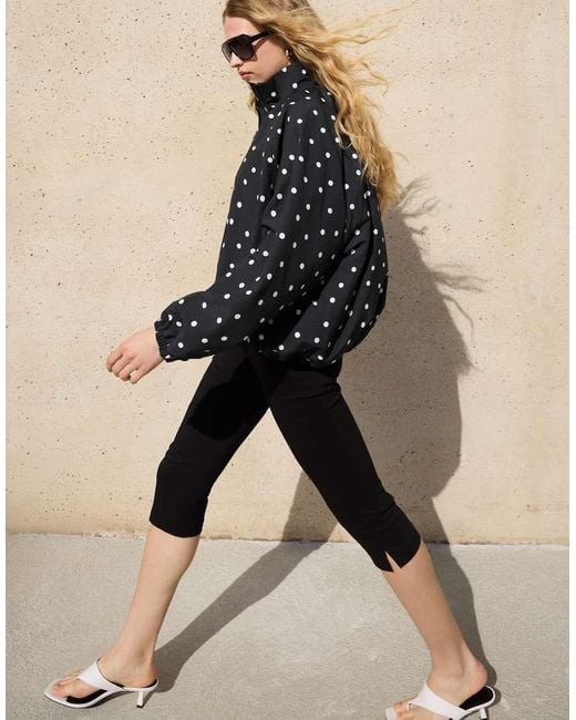 Bershka Black Oversize Polka Dot Jacket
