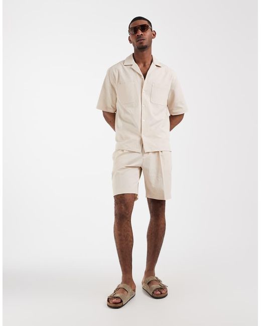 ASOS Natural Relaxed Dress Shirt for men