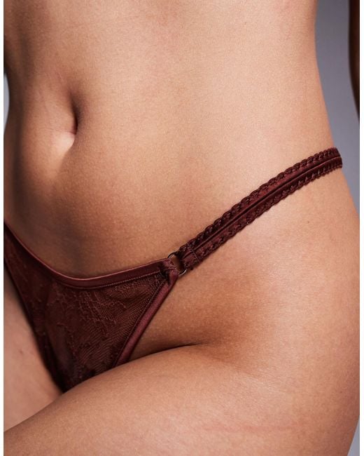 ASOS Blue Bruna Lace Brazilian Brief With Satin Binding