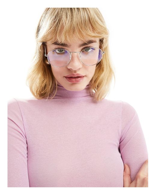 Gafas con lentes transparentes con filtro ASOS de color Pink