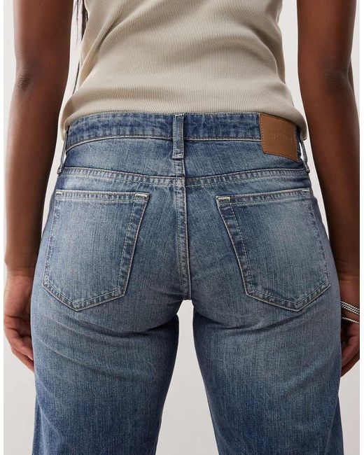 Weekday Blue Arrow Low Waist Straight Leg Jeans