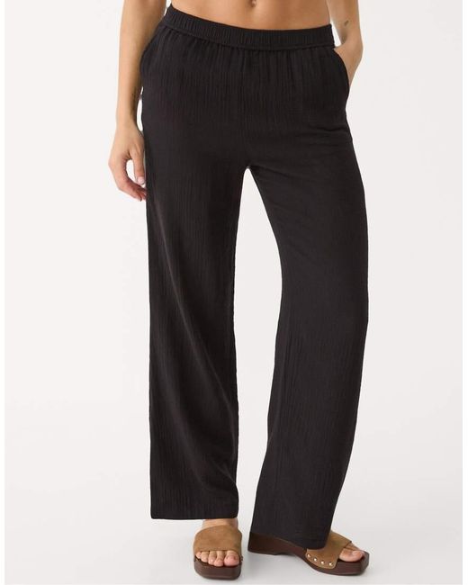 Stradivarius Broek Met Elastische Tailleband in het Black