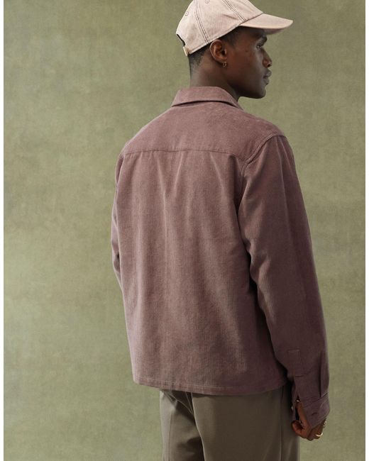 ASOS Green Boxy Cord Overshirt for men