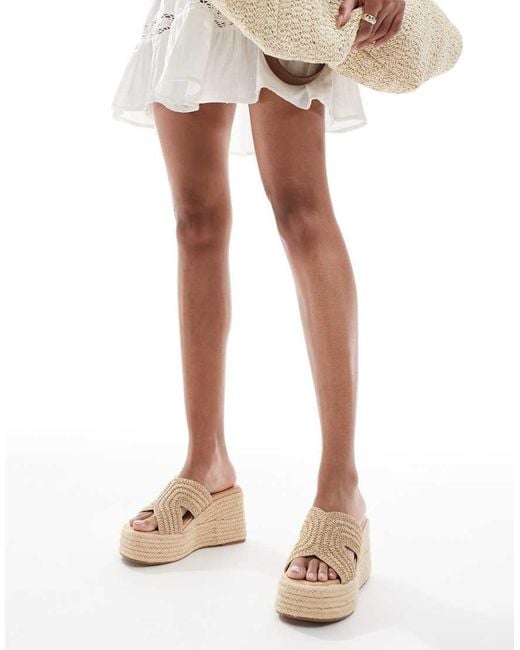 Schuh Natural Valetta Espadrille Wedge Heeled Sandals