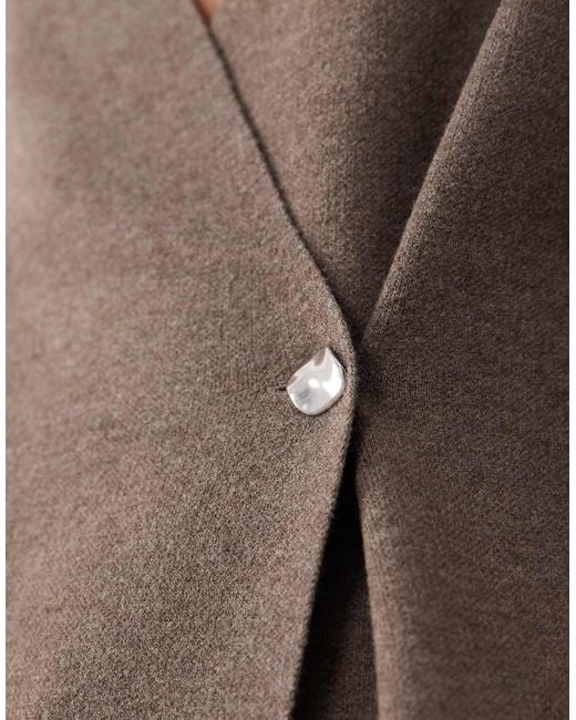 Jdy Brown Button Detail Structured Cardigan
