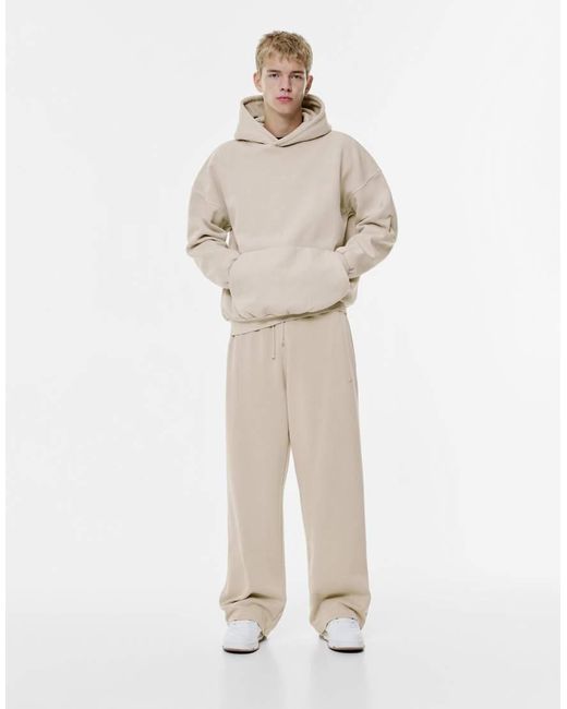Pull&Bear Natural Skater Tracksuit Bottoms for men