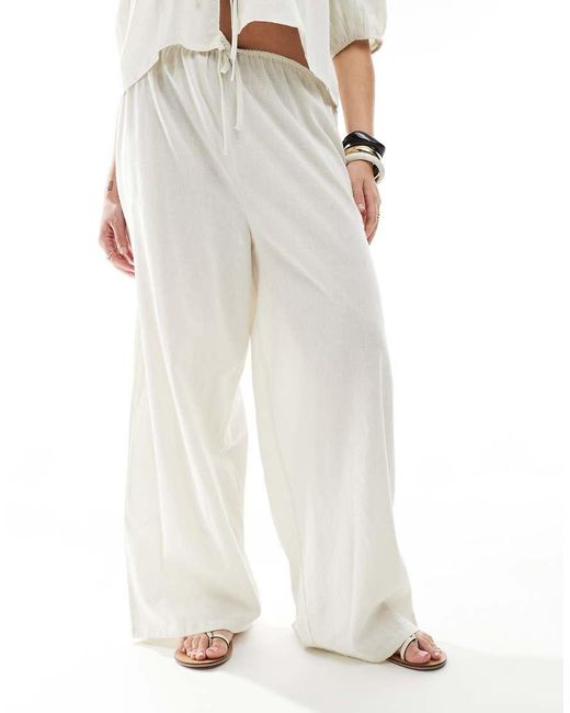 Pantalones Playeros Con Cordón Ajustable Exclusivos De -Neutro Esmee Curve de color White