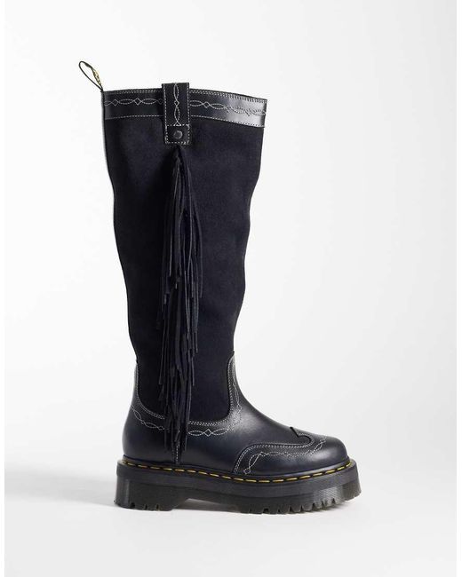 Dr. Martens Black Rodeo Fringe High Pull-On Boots