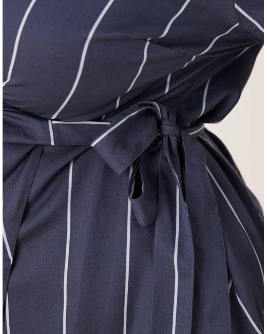 ASOS Blue Curve Wrap Front Top Co-Ord