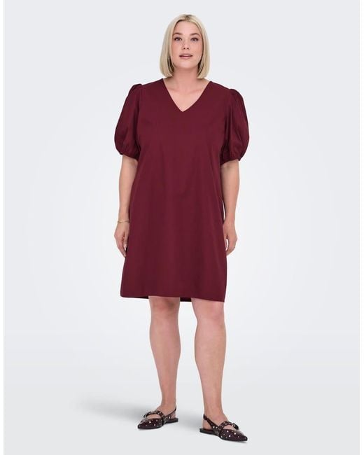 Vestido Rojo Vino De ONLY de color Red