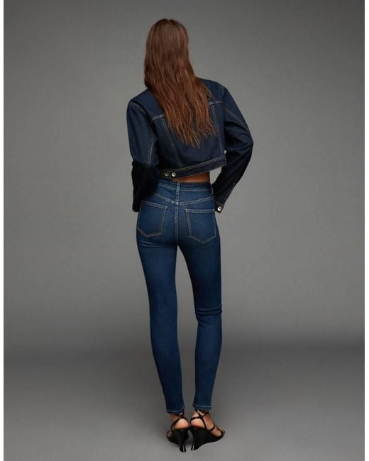 Bershka Gray Super High-waist Soft Skinny Jeans