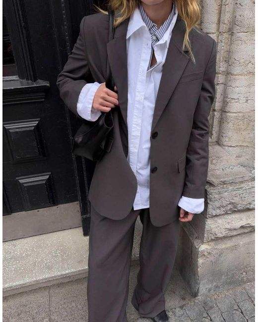 NA-KD Gray Oversized Blazer