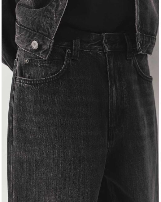Pull&Bear Black Baggy Jeans for men