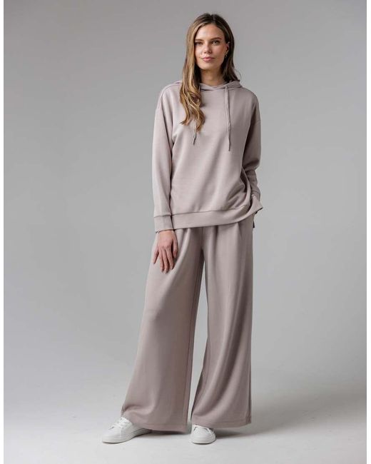French Connection Gray Luxe Oversized Drawcord Hoody