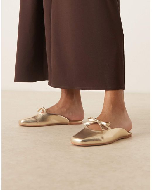 ASOS Brown Lilo Bow Mule Ballets