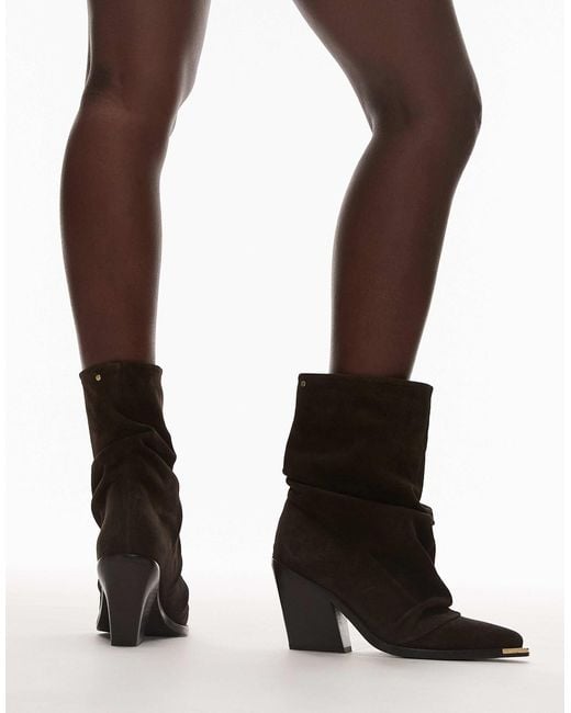 Bronx Black – new-kole – ankle-boots aus kaffeeem wildleder mit weichem, mittelhohem schaft