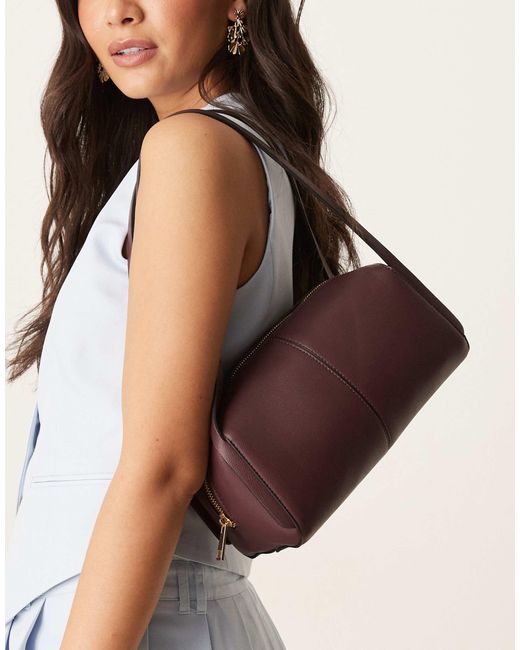 Sac porté épaule texturé style bowling - bordeaux ASOS en coloris Red
