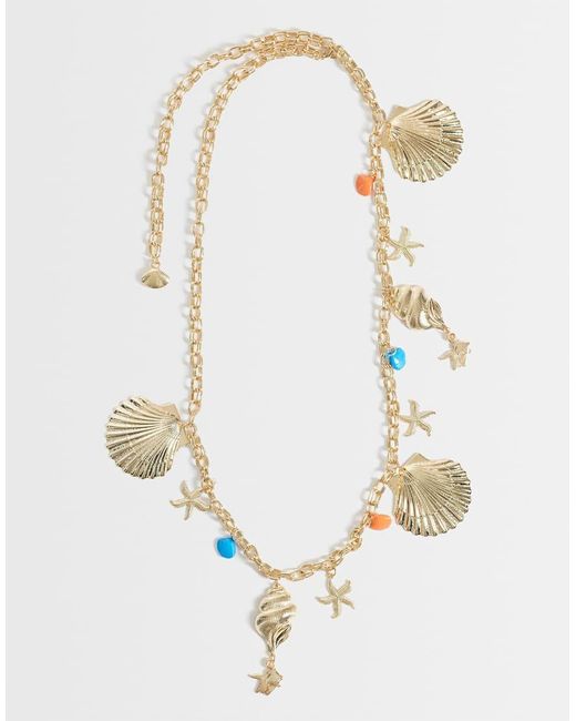 Kaiia Metallic Shell Charm Detail Belly Chain
