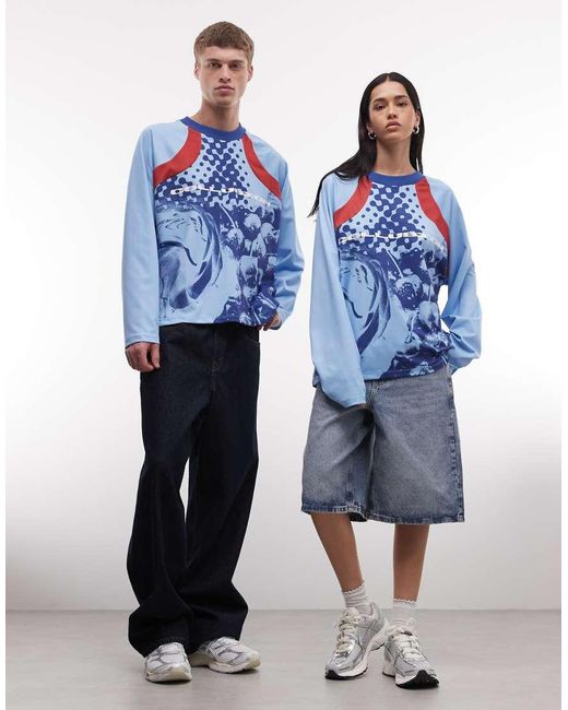 Collusion Blue Unisex Football T-shirt