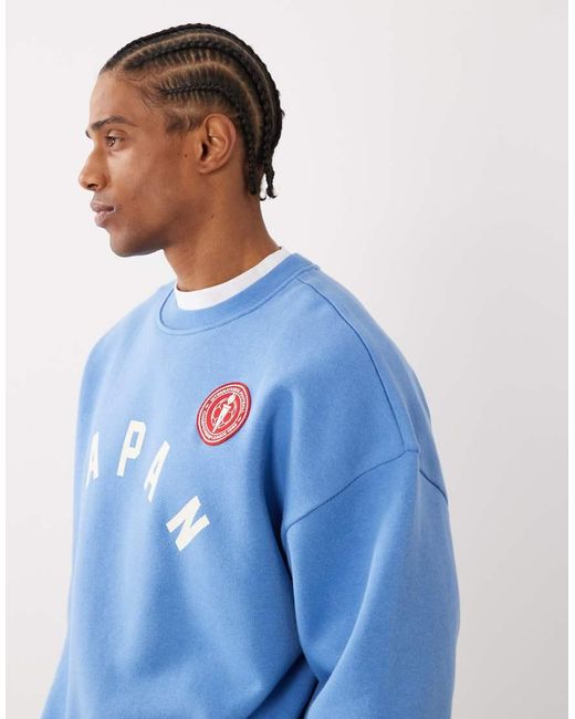 Cotton On Blue Box Fit Graphic Sweatshirt for men