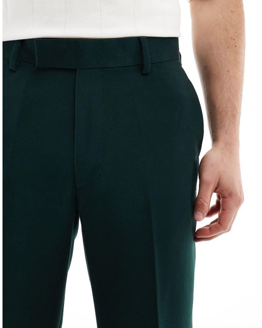 ASOS Green Smart Straight Leg Trousers for men