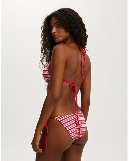 Cotton On Red String Triangle Bikini Top