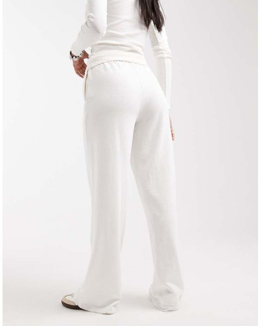 Brave Soul White Cotton Rich Straight Leg Jogger