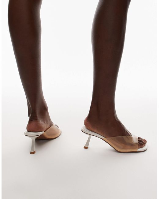 TOPSHOP White Felix High Perspex Heeled Mule