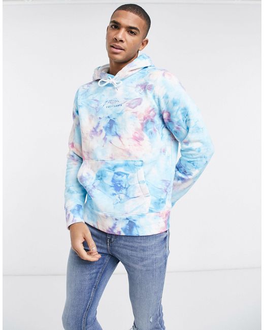 Sudadera multicolor con capucha y efecto tie dye Hollister de hombre de  color Azul - Lyst