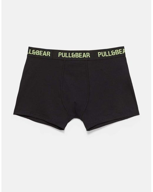Pull&Bear Black Pack Of 3 Boxers for men