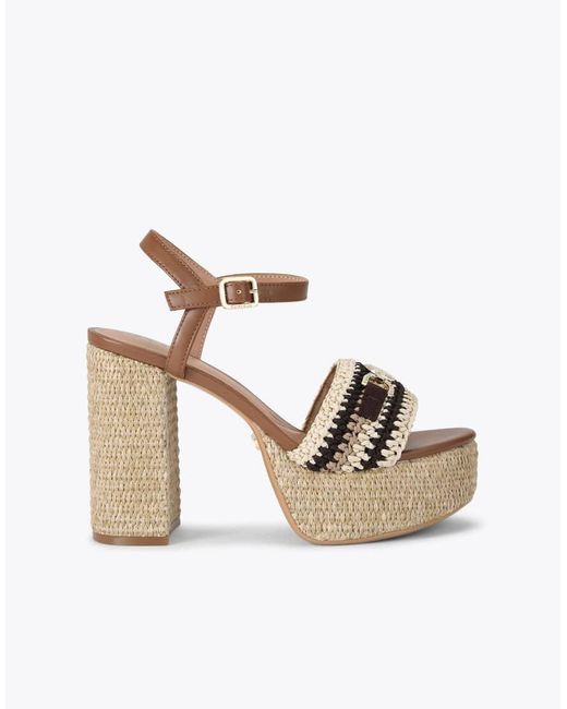 Carvela Kurt Geiger Black Nola Platform Heel Heeled Sandals