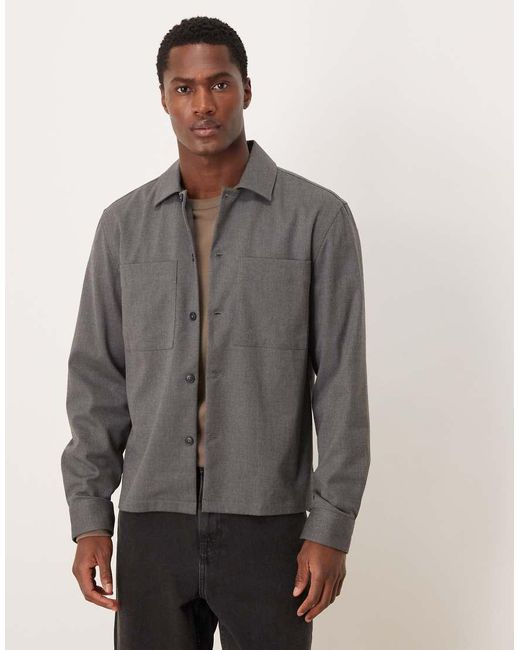 Mango Gray Overshirt for men