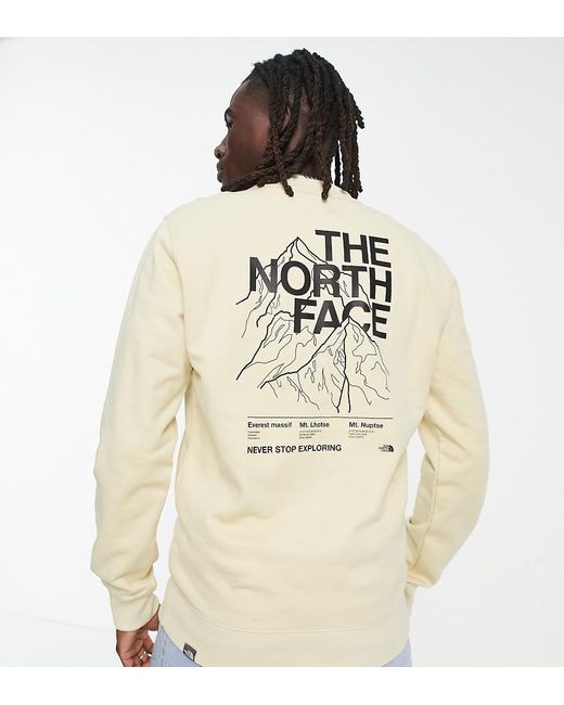 The North Face Mountain Outline Back Print Sweatshirt in Natural for Men Lyst UK