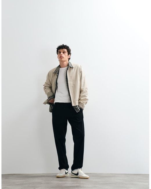 Jack & Jones White Straight Fit Drawstring Pants for men
