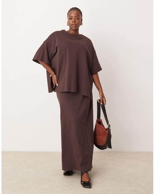 ASOS Brown Curve – hochwertiges oversize-t-shirt aus schwerem, strukturiertem jersey