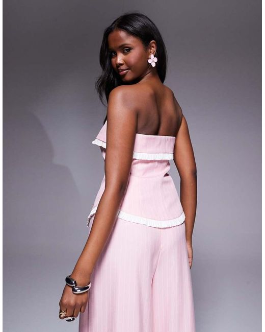 ASOS Pink Co-ord Tailored Bandeau Waistcoat