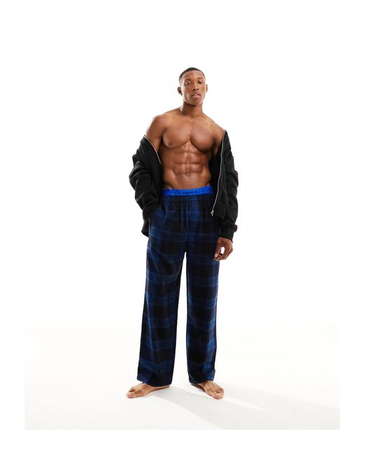 Calvin Klein Blue Flannel Sleep Pants for men