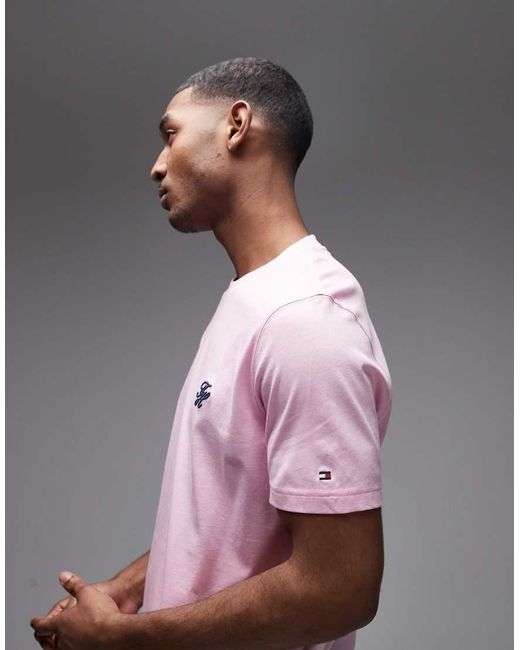 Tommy Hilfiger Pink Script Monogram T-Shirt for men