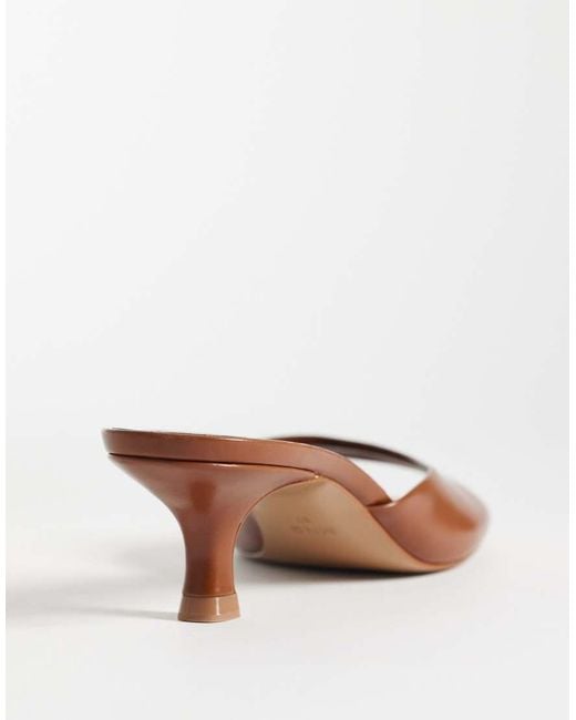 Mango Brown Heeled Mules