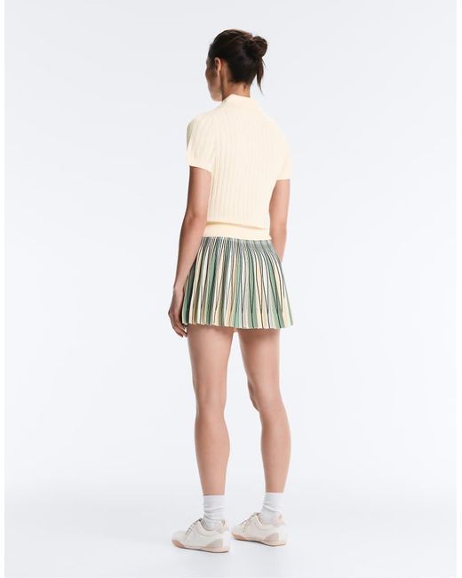 Oysho White High Rise Seamless Pleated Skirt