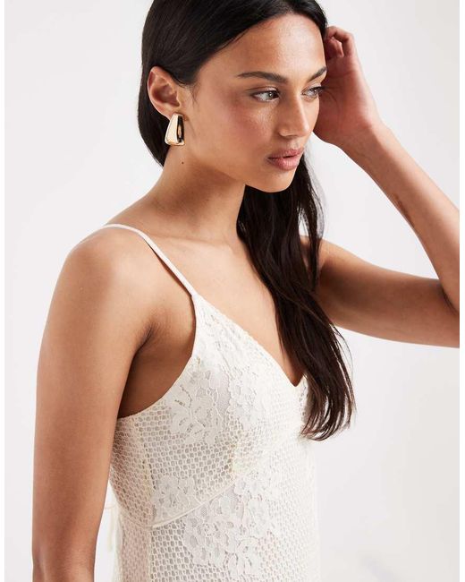 Object White All Over Lace Cami Midi Dress