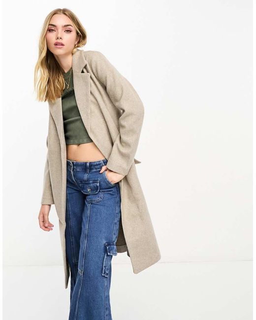 Vero Moda Blue Belted Formal Midi Coat