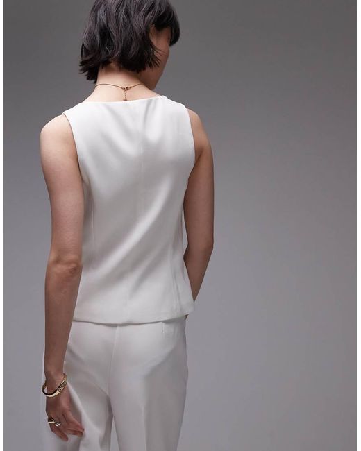Mango Gray Square Neck Waistcoat Co-ord
