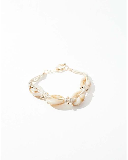 Pulsera Con Diseño De Conchas Sintéticas Y Cuentas Doradas De Asos Design Curve ASOS de color Natural